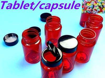 China 100ml Red Pharmacy Pill Bottles PET Plastic Prescription Bottles for sale
