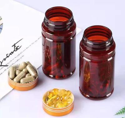 China 100cc 150cc Amber Plastic Medicine Bottles For Tablet Vitamin Supplement Pill for sale