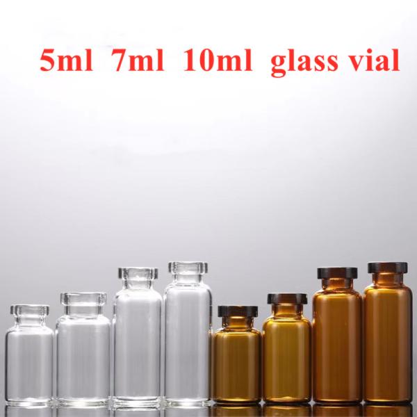 Quality GMP 10ml Glass Vials Transparent Sterile Empty Vials With Rubber Stopper for sale