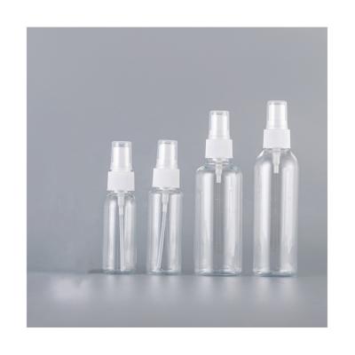 China PET Botão de spray de névoa de plástico vazio transparente Perfume de álcool Botões de spray de plástico recarregáveis com bomba de pulverização de névoa fina à venda
