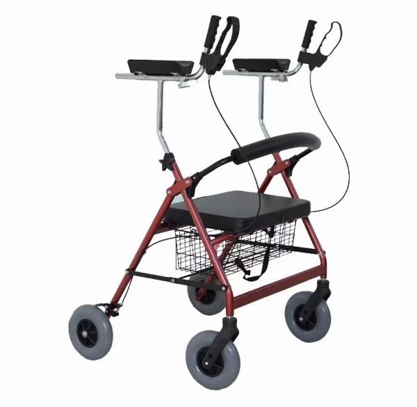 Quality Mobility Aids Medical Rollator Lightweight Steel 4 Wheel Rollator for sale