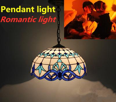 Chine 12'' European Style Turkish Light Bed Room Dinning Room Stained Glass Chandelier LED Glass Pendant Lamp à vendre
