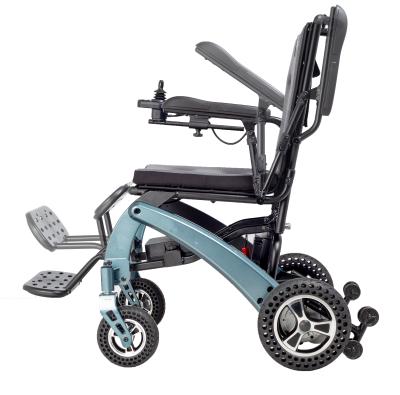 中国 Adult Disabled Handicapped Travel Portable Lightweight Folding Remote Control Electric Wheelchair With Joystick Control 販売のため