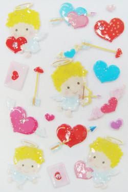 China Etiquetas interessantes de Kawaii 3d do Valentim, etiquetas do coração do amor para relativo à promoção à venda