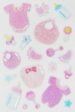 China Cute Baby Girl Clear Japanese Puffy Stickers Lovely Little 3D Shapes for sale
