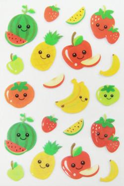 China Pretty Design Custom Puffy Stickers / Puffy Fruit Stickers Easy Removable for sale
