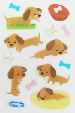 China Fashion Kawaii Puffy Dog Stickers , 3d Bubble Stickers PVC + PET Material for sale