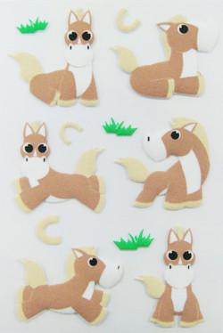 China Etiquetas engomadas personalizadas del animal del campo, etiquetas engomadas 3d de la forma del caballo del promo pequeñas en venta