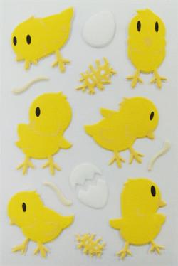 China Luminous Yellow Decorative 3d Stickers For Cards / Girls Stationery Non Toxic for sale