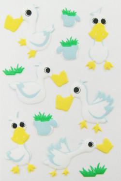 China Kids Room Deco Fuzzy Animal Stickers , Duck Shape Foam Animal Stickers for sale