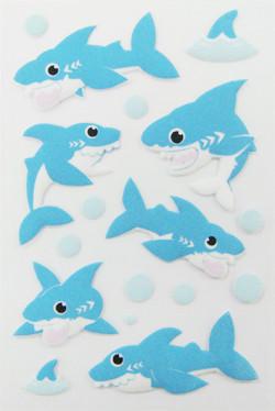 China Azul animal hinchado del tiburón de la historieta de las etiquetas engomadas DIY 3D de la espuma no tóxica coloreado en venta