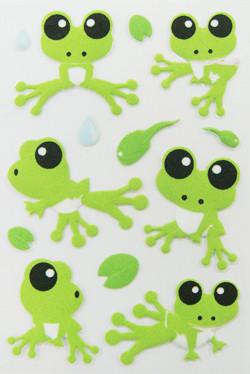China Small Frog Shape Animal Scrapbook Stickers , Childrens Sticker Sheets 80 X 120mm for sale