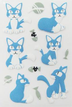 China El animal doméstico cortó 3D las etiquetas engomadas con tintas animales, bolso pequeña Cat Puffy Stickers Offset Printing en venta
