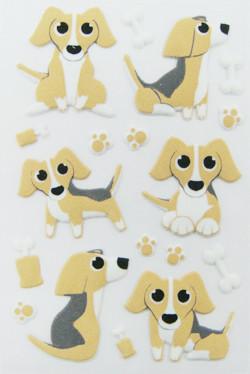 China Puppy Dog Puffy Animal Stickers For Home Wall Decor Custom Printed Removable for sale