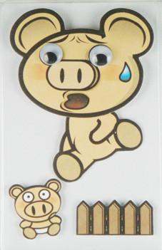 中国 オフセットは携帯電話の装飾のための連続した豚のような3D漫画のステッカーを印刷しました 販売のため