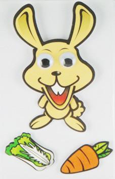 China DIY Removable 90s Cartoon Stickers , Funny Cute Rabbit Wall Stickers for sale