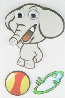 China Soft Kids 3D Cartoon Stickers Promotional Baby Elephant Wall Stickers  for sale