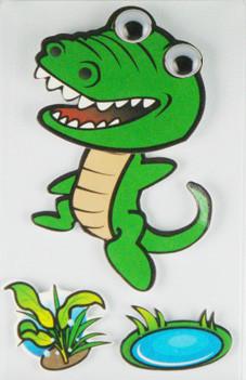 China Personalised Crocodile 3D Cartoon Stickers Paper Layered For Bedroom Wall Decorative for sale