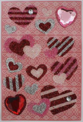 China Colorful Recollections Bling Stickers Design For Scrapbook Heart Shape for sale