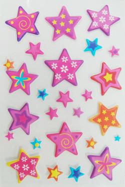 China Die Cut Soft Star Shaped Stickers , Safe Non Toxic Custom Star Stickers for sale