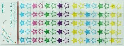 Chine Autocollants de rappel de calendrier de style japonais pour la forme 70mm x 170mm d'étoile de planificateurs à vendre