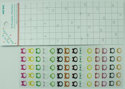 China As etiquetas coloridas do lembrete do calendário para a programação Waterproof o material do vinil à venda