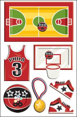 China Basketball Sports Type Vintage Toy Stickers As Promotional Items OEM & ODM for sale