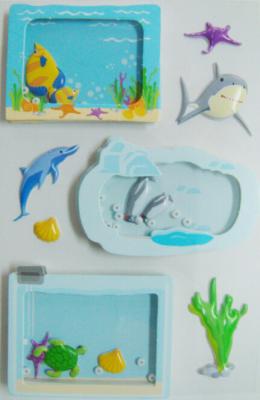 China Window Removable Vintage Toy Stickers Die Cut Sea World Fishes Designs for sale