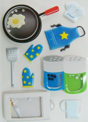 China Ait Shaker Freezer Cute Sticker Sheets With Bean Printed Cooking Utensils for sale