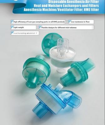 China Antivirus de intercambio de calor y humedad HME Filtro de anestesia para la respiración Respiración venta en venta