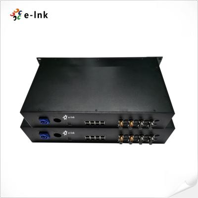 China Rack mount Fiber Video Converter 6 Channel 3G SDI Fiber Extender With 8 Channel Gigabit PoE for sale