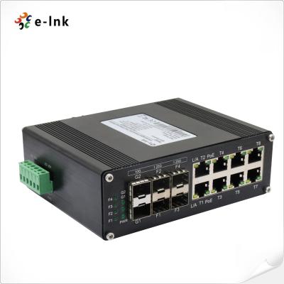 China IP40 Industrial Ethernet Switch 8 Port 10 100 1000T 802.3at PoE + 6 Port 1000X SFP for sale
