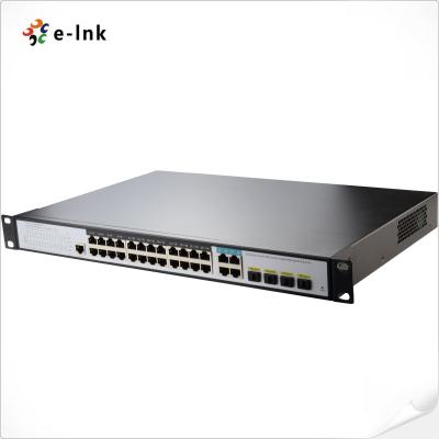 China 56Gbps Layer 2 Managed Switch 24 Port Gigabit 802.3at PoE To 4 Port Gigabit TP/SFP Combo for sale