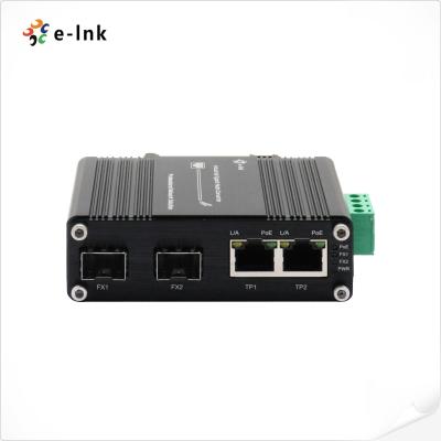 China Industrial Gigabit PoE Switch 2-Port 10/100/1000T 802.3at To 2-Port 100/1000Base-X SFP for sale