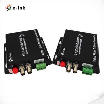 China 2Ch CCTV Camera Video Fiber Converter With 20Km Transmission Distance for sale