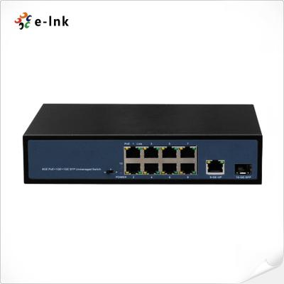 China Interruptor de 8 802.3at PoE + Ethernet del Uplink 1-Port + gigabit portuarios 1-Port en venta
