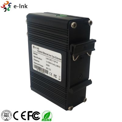 China DIN Rail Industrial Coaxial Internet Extender Cat5UTP Up To 100m for sale