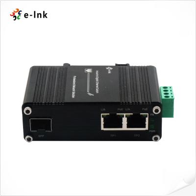 China 1xSFP- + 2xPOE-Mini Industrial 90W POE Faser SFP-Ethernet-Medien-Konverter zu verkaufen