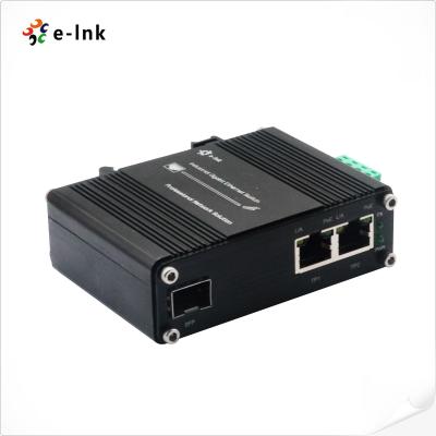 China Fiber Media Converter Industrial 2-Port 10/100/1000T 802.3at 60W To 1-Port 100/1000X SFP for sale