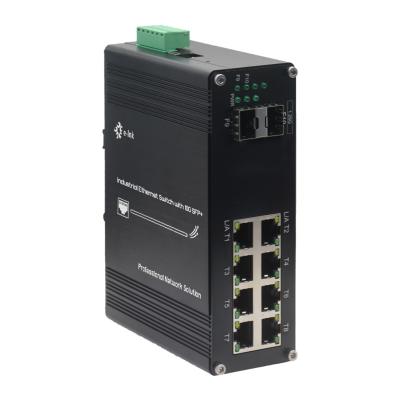 China Sfp Managed Industrial Ethernet Switch 8 Port 10/100/1000t + 2 Port 1000x Industrial Switch for sale