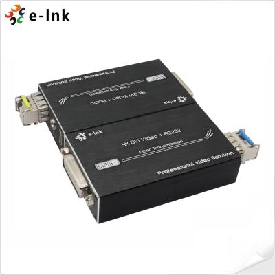 China Extensor de fibra 4K DVI con audio incluyendo transmisor receptor de modo único LC 40KM en venta