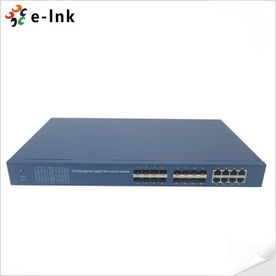 China Gestión del interruptor de fibra de Gigabit 16 puerto 1000M SFP + 8 puerto 10/100/1000M RJ45 en venta