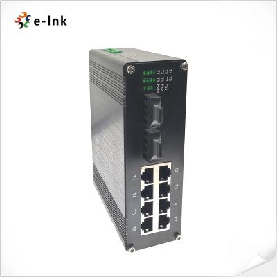 China Industrial 8-port 10/100Base-T + 2-port 100BASE-FX Ethernet Switch SC 20KM for sale