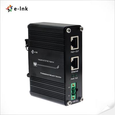 China 60W PoE Injector 802.3at 10/100/1000/2.5G/5G Din Rail Power Injector Adapter 48V DC for sale