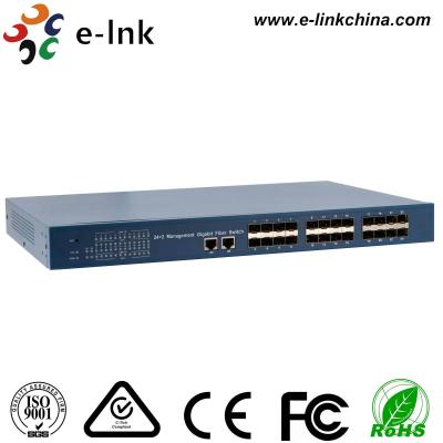 中国 24SFP + 2xRJ45 マネジメント ギガビットファイバースイッチ 販売のため