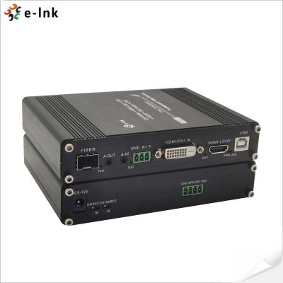 中国 1Ch 1080P DVI + USB KVM + 1Ch RS232 + 1Ch ビディ ステレオ オーディオ + 1Ch GPIO ファイバー エクステンダー 販売のため