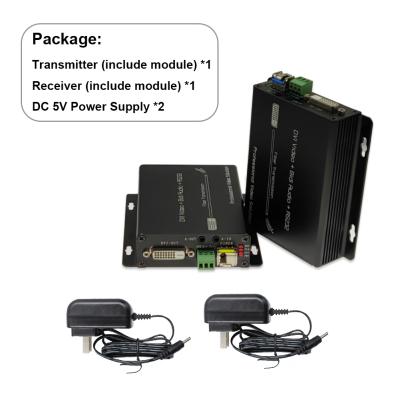 China DVI + 1Ch Audio estéreo bidireccional + 1Ch RS232 a través del extensor de fibra óptica en venta