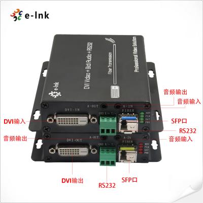 China DVI + 1Ch Audio estéreo bidireccional + 1Ch RS232 a través del extensor de fibra óptica en venta