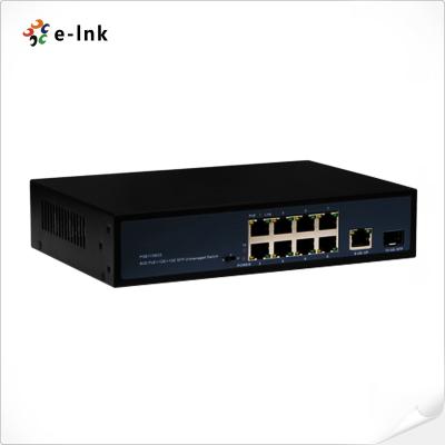Chine Commutateur Ethernet 8 ports 10/100/1000T 802.3at PoE + 1 port Uplink + 1 port Gigabit SFP à vendre