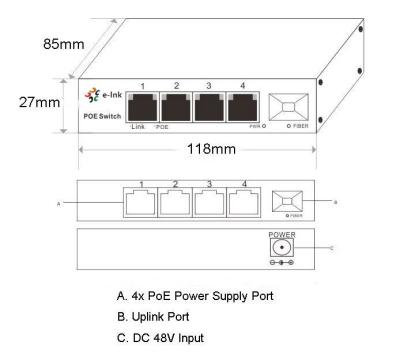 Chine 5 ports 10/100M commutateur PoE avec 1x 60W port PoE haute puissance & 1x SC Fiber Uplink à vendre